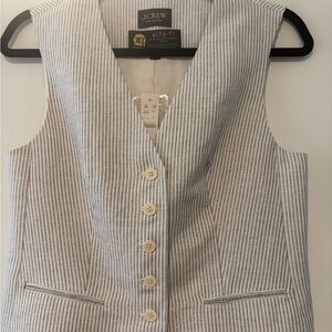 J.Crew Collection Linen Vest with silver threads